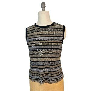 St. John Sport Metallic Santana Knit Sleeveless Top Size medium